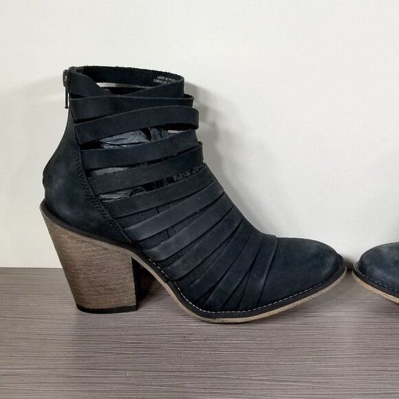 Free People Hybrid Strappy Ankle Boot, Black Nubuck, Womens Various Sizes - Picture 7 of 11